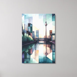Toile Paysage urbain géométrique abstrait de Berlin avec