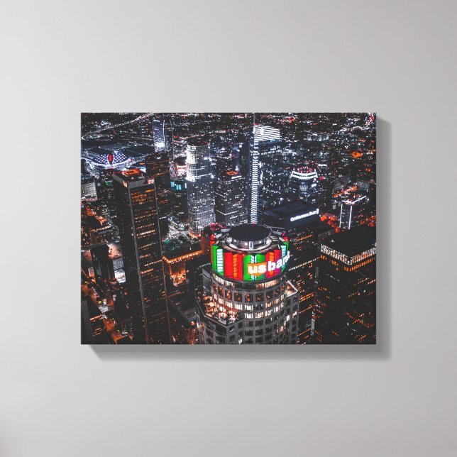 Toile paysage urbain la nuit (Recto)