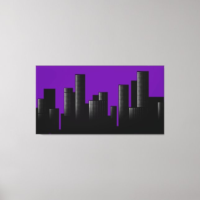 Toile paysage urbain pourpre (Recto)