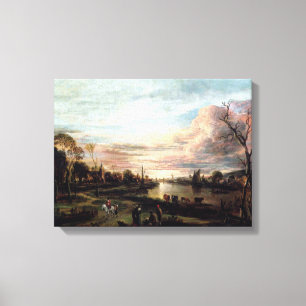 Toile Paysage vintage des années 1650 à Sunset Canvas Im