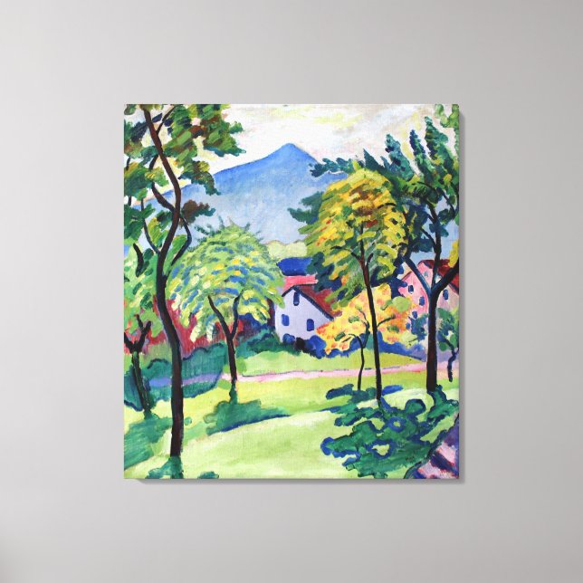 Toile Paysage vintage du Tegernsee Août Macke (Recto)