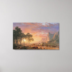 Toile Paysage vintage, sentier de l'Oregon par Bierstadt