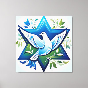Toile Peace Dove et Star de David