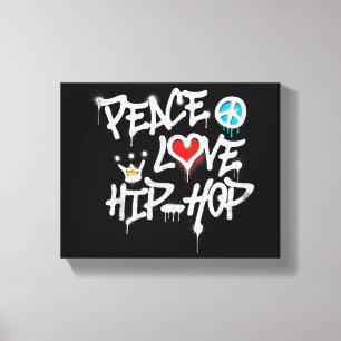 Toile Peace Love Hip hop Dancing