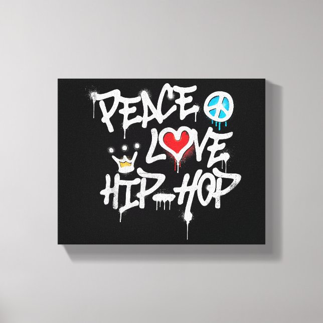 Toile Peace Love Hip hop Dancing (Recto)