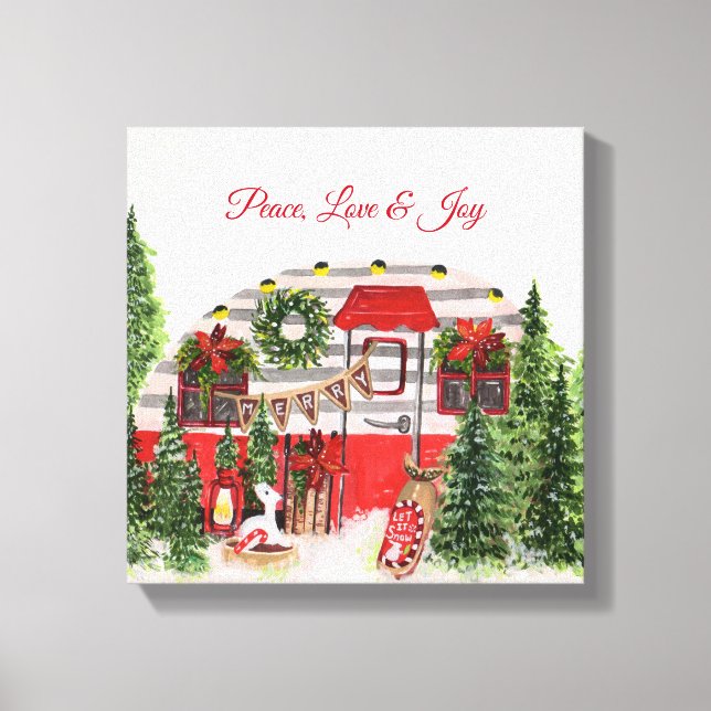 Toile Peace Love & Joy Christmas Camper (Recto)