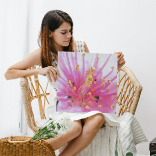 Toile Peach Pink Pollen Macro Art Abstrait