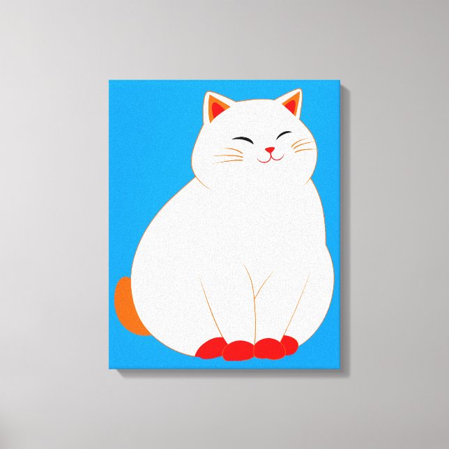 Toile Peaches, le Chat Sourire (Recto)