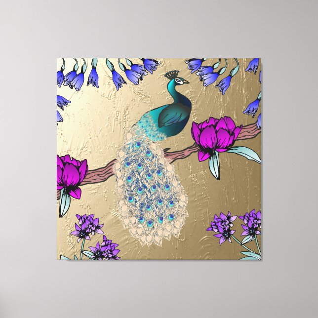 Toile Peacock En Or (Recto)