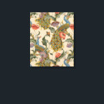 Toile Peacock Motif vintage Art coloré<br><div class="desc">L'oeuvre est un motif détaillé qui présente des paons aux plumes de queue richement colorées, aux teintes bleu, vert et or. Autour des paons sont de grandes fleurs vives, dont des fleurs rouges et roses, entrecoupées de feuillage vert. Le design se répète en douceur, créant une tapisserie vibrante et décorative...</div>