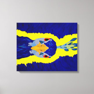 Toile Peacock peinture abstrait aux yeux orange
