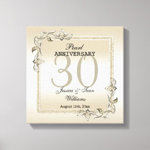 Toile Pearl Gem & Parties scintillant 30e anniversaire d