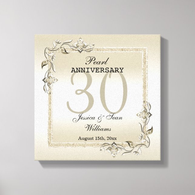 Toile Pearl Gem & Parties scintillant 30e anniversaire d (Recto)