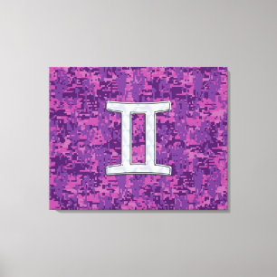 Toile Pearl Like Gemini Zodiac Sign on Digital Camo