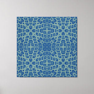 Toile Peau Poster de animal Rétro Bleue De Leopard