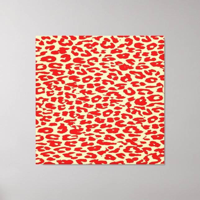 Toile Peau Poster de animal Rouge Rétro De Leopard (Recto)