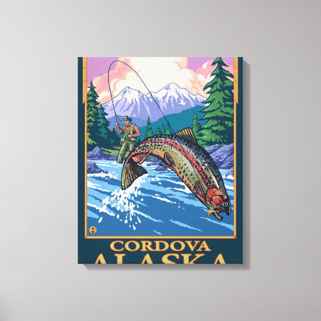 Toile Pêche à la mouche - Cordova, Alaska (Recto)