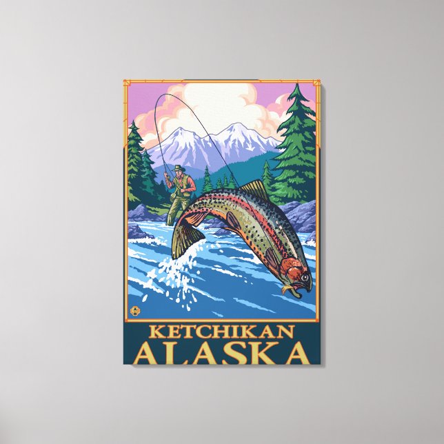 Toile Pêche à la mouche - Ketchikan, Alaska (Recto)