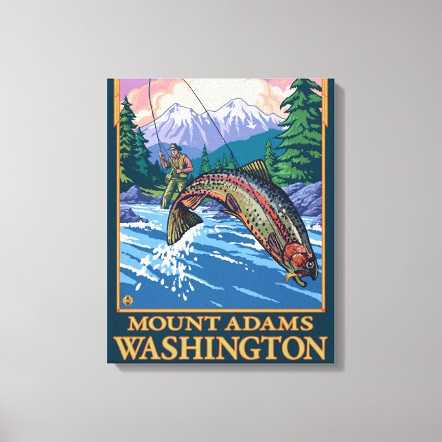 Toile Pêche à la mouche - Mont Adams, Washington (Recto)