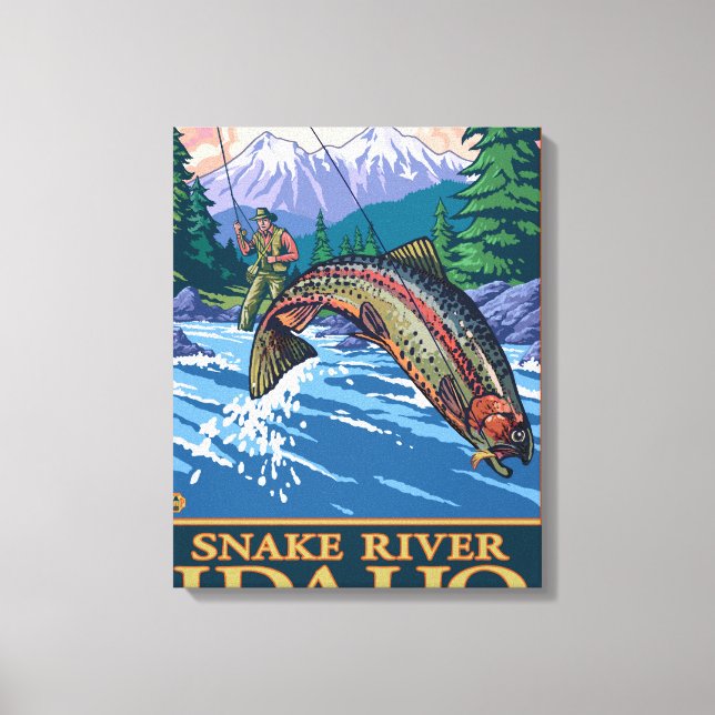 Toile Pêche à la mouche - rivière Snake, Idaho (Recto)