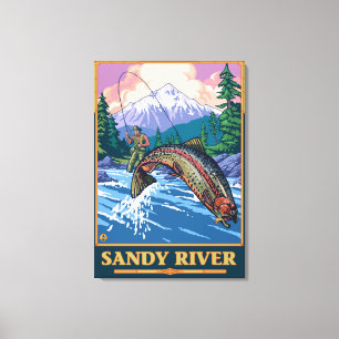 Toile Pêche à la mouche - Sandy River, Oregon