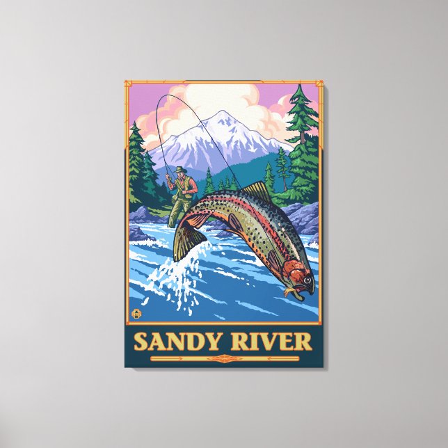 Toile Pêche à la mouche - Sandy River, Oregon (Recto)