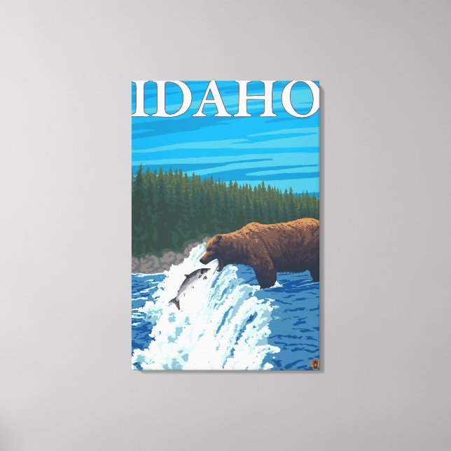Toile Pêche à l'ours dans la rivière - Idaho (Recto)
