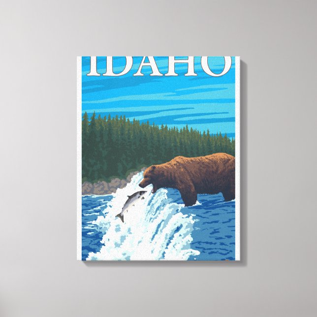 Toile Pêche à l'ours dans la rivière - Idaho (Recto)