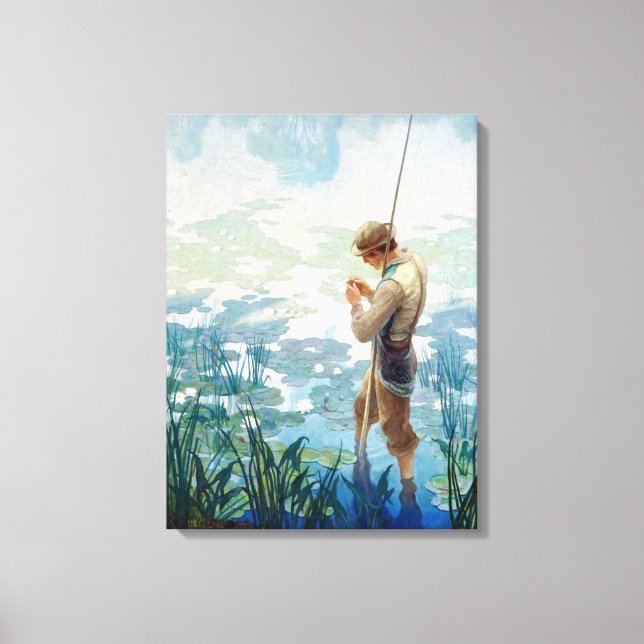Toile Pêche au Thoreau à Walden Pond par N. C. Wyeth (Recto)