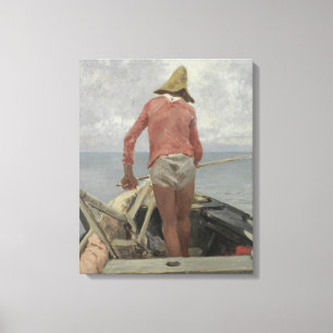 Toile Pêcheur dans son bateau (par Vincenzo Caprile)