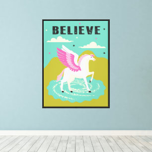 Toile pegasus cheval ailé rétro mod pop art