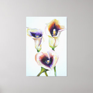 Toile Peint Calla Lillies Beau Bouquet Blomning