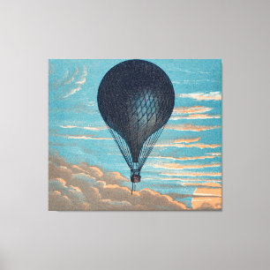 Toile Peinture à ballon à air chaud bleu vintage