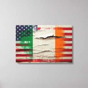 Toile Peinture à craquelures Drapeau irlandais