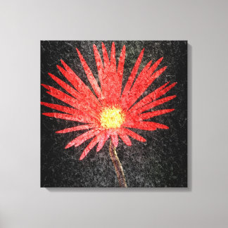 Toile Peinture à fleur marguerite rouge