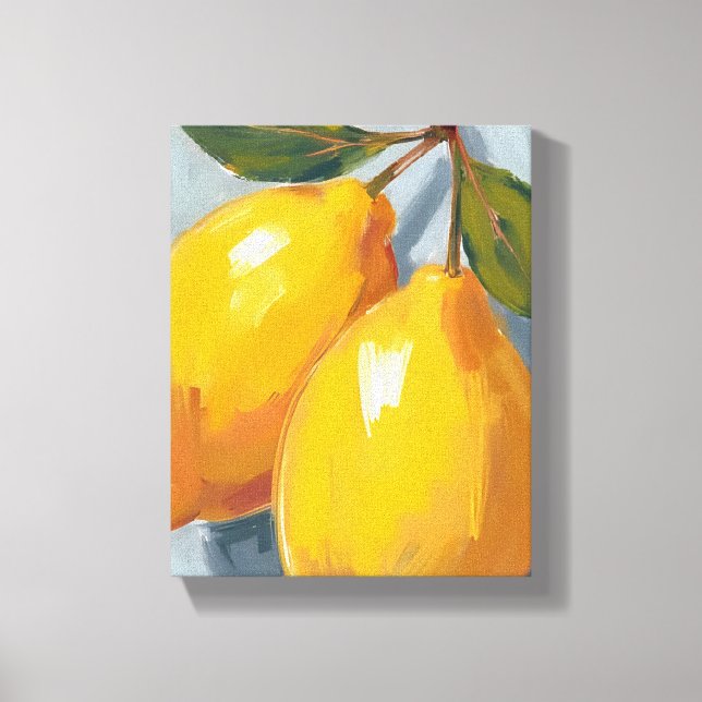 Toile Peinture à l'aquarelle Citron Jaune (Recto)