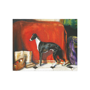 Toile Peinture à l'aquarelle italienne Greyhound