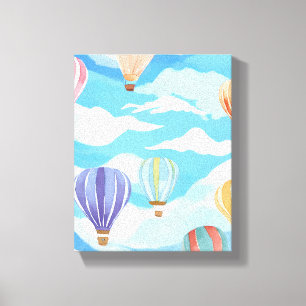 Toile Peinture à l'aquarelle Montgolfières Art