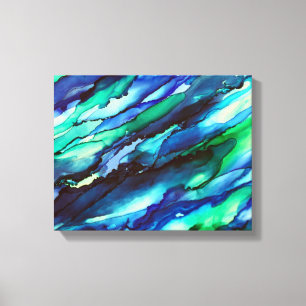 Toile Peinture à l'encre d'alcool bleue époustouflante