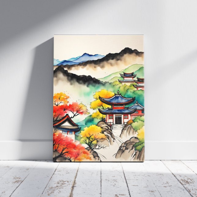 Toile Peinture à l'encre de paysage coréen (Créateur téléchargé)