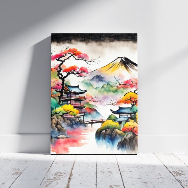 Toile Peinture à l'encre de paysage japonais (Créateur téléchargé)