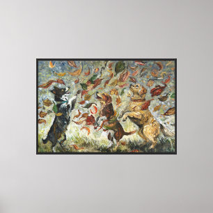 Toile Peinture à l'huile de chiens Retriever doré Tailwa