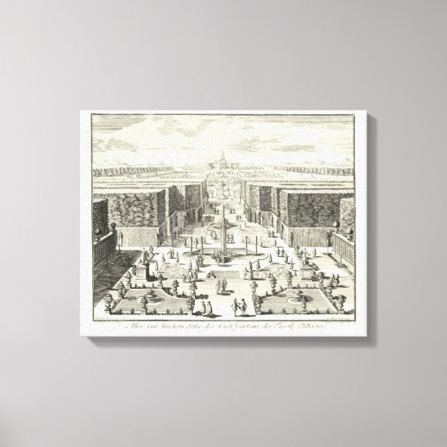 Toile Peinture à l'huile des Fontaines du Jardin de Vers (Recto)