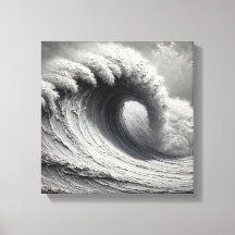 Peinture à l'huile d'ondulation 3D White Ocean