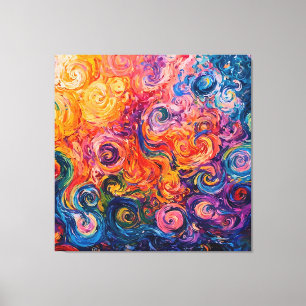 Toile Peinture à l'huile tourbillons psychédéliques