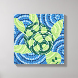 Toile Peinture à points de tortue autochtone