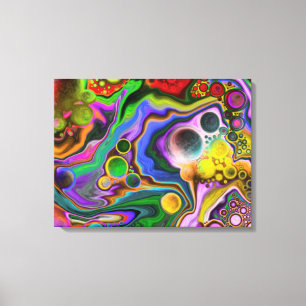 Toile Peinture à verres numériques à bulles colorées