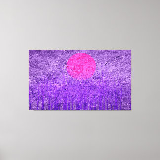 Toile Peinture Abstraite au coucher du soleil violet 3