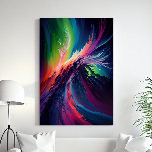 Toile Peinture Abstraite Colorée Arc-en-ciel Contemporai