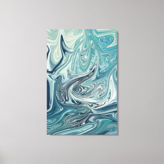 Toile Peinture Abstraite de la mer Bleue (Recto)